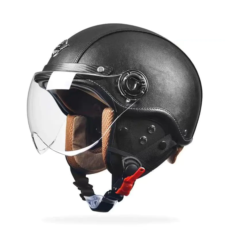 FG02 biztonsági tanúsítvánnyal rendelkező retro féloldalas motoros sisak ABS motocross sisak